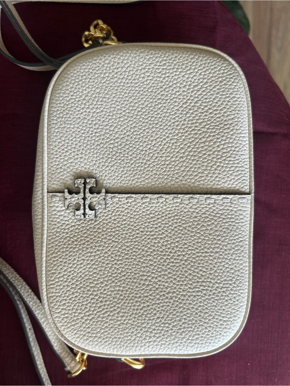NWT Tory Burch McGraw Camera Crossbody- Color: Brie (Soft Champagne)